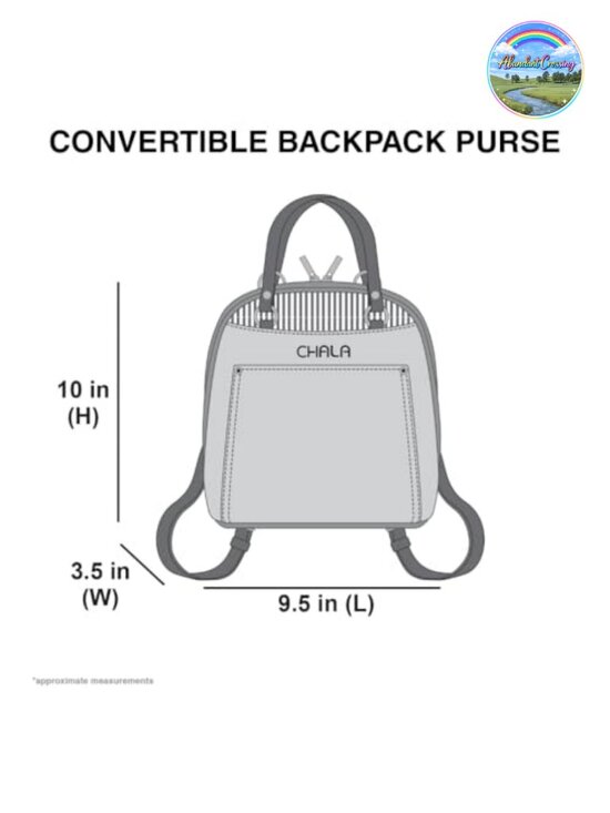 Convertible Backpack Purse with Adjustable Strap - Faux Leather Canvas